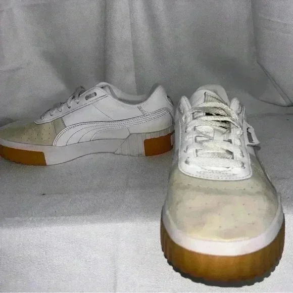 Puma Cali Exotic White And Cream Sneakers 369653-01 Women's Size 8 Great Condt. - Picture 3 of 11